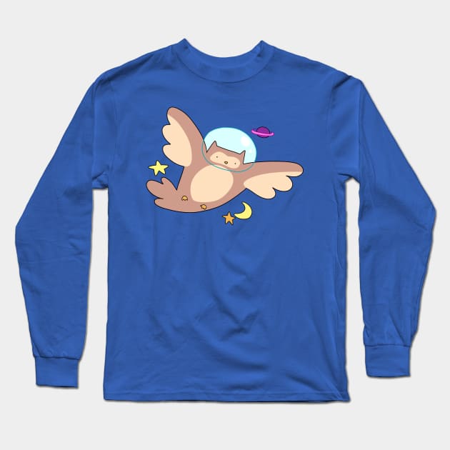 Space Owl Long Sleeve T-Shirt by saradaboru